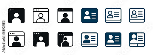 User profile icon set in various styles and colors