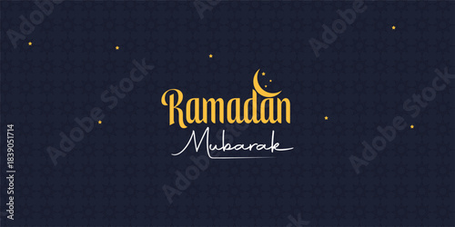 Ramadan Mubarak Greeting Banner design.