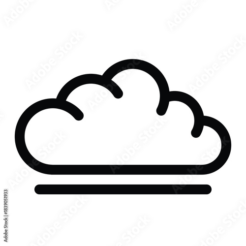 Outline cloud icon for online storage, data service, and hosting.