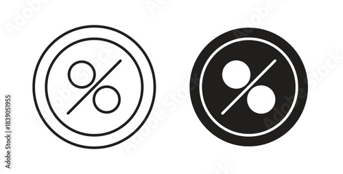 Percentage icon in simple flat trend modern graphic design abstract logotype element