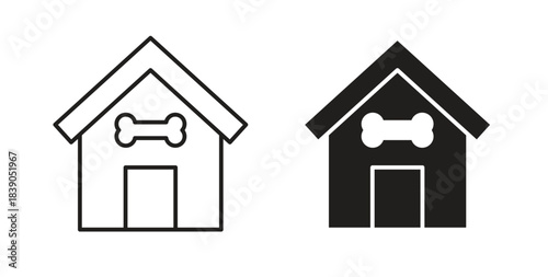 Pet house icon in simple flat trend modern graphic design abstract logotype element