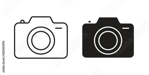 Photo Camera icon in simple flat trend modern graphic design abstract logotype element
