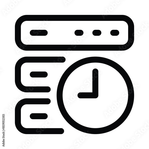 Outline cache storage icon for browser memory and quick data load.