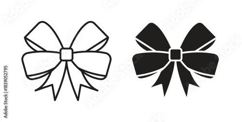 Ribbon icon in simple flat trend modern graphic design abstract logotype element