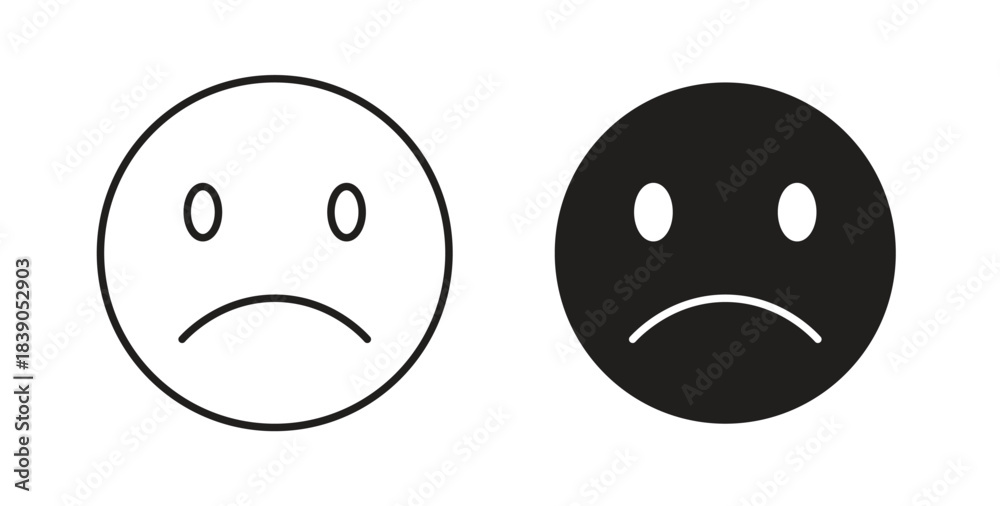 Fototapeta premium Sad icon in simple flat trend modern graphic design abstract logotype element