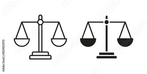 Scale icon in simple flat trend modern graphic design abstract logotype element