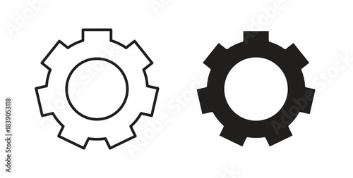 Settings button icon in simple flat trend modern graphic design abstract logotype element