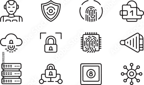 Digital Security Icons Set