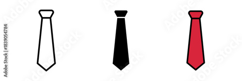 Tie icon minimal necktie symbol, simple formal wear illustration, business and office attire icon.