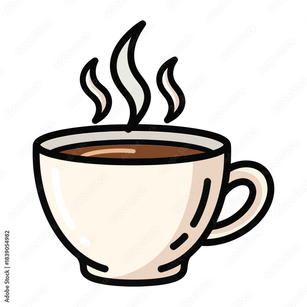 Obraz premium A steaming cup of hot coffee isolated on transparent background isolated on white background silhouette