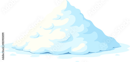 Soft Winter Snow Pile Illustration – Snow Drift Clipart, Frosty Seasonal Element, Holiday Background Detail for Christmas and Winter Designs