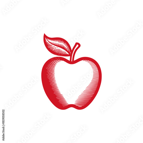 Apple. Red fruit vector 
