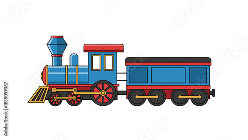Illustration of a colorful toy train for children’s play and imaginative fun