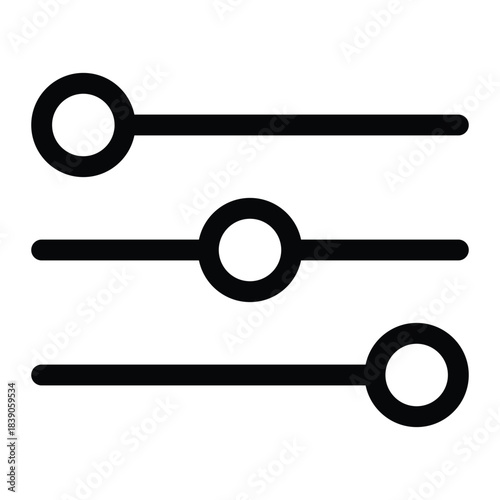 Outline filter icon to sort, refine search, and select options