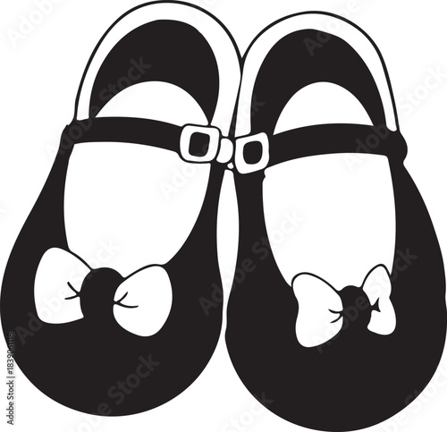 Silhouette kids shoes on white background