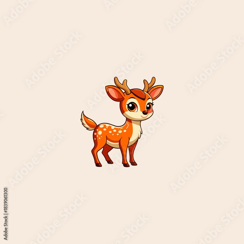 Cute Deer icon flat vector design.