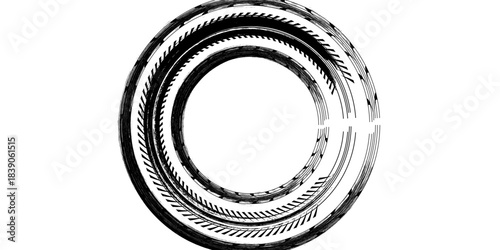 Tire tread marks wheel textures tire marks - car racing motocross drift rally off-road and others. Vector black isolated texture in grunge style with splashes. Black and white monochrome set