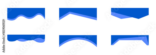 Header website divider modern bottom section, border template, curve wavy separator Abstract banner cover collection. 