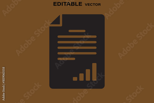 Business document with charts and graphs on a brown background