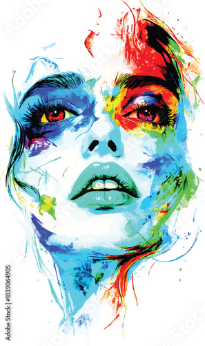 Adobe Illustrator Artwork  style object girl face

