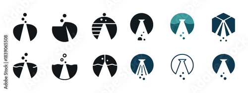 Stylized ufo icons collection: unique alien saucer designs