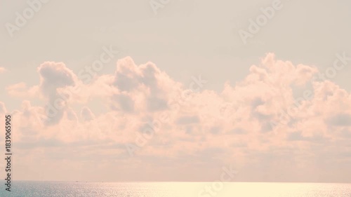 Yellow Blue Sunset on the Seashore, Sea, Mountains, Colorful Sky, Cumulus Clouds, Sun, Sunlight, Fast Time Lapse. Bay Amazing Sky, Mountains Fluffy Clouds Sun Sea 4K Timrlapse Water Beach Travel.