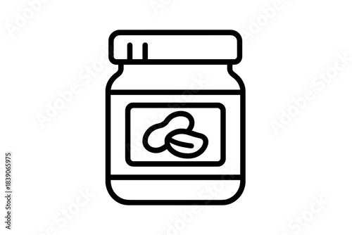Outline icon of a jar containing peanuts or peanut butter spread