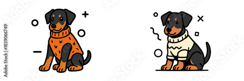 Cute dogs in sweaters showcasing fashion and style choices