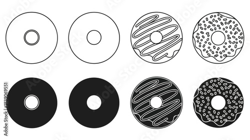 Flat lay of eight variously designed washers and discs with different patterns and textures on a white background.