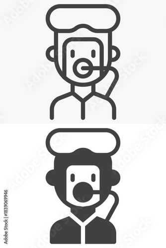 oxygen mask person icon, black and white clip art preview