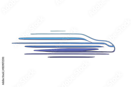 Abstract graphic outline of high speed train motion blur effect