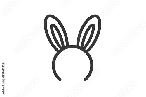 Minimalist outline icon of bunny ears headband accessory