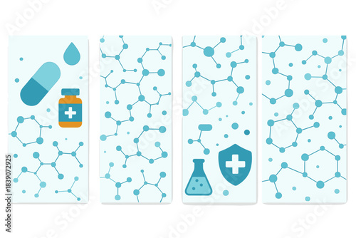 Abstract molecular structures background for medical science and pharmaceutical chemistry