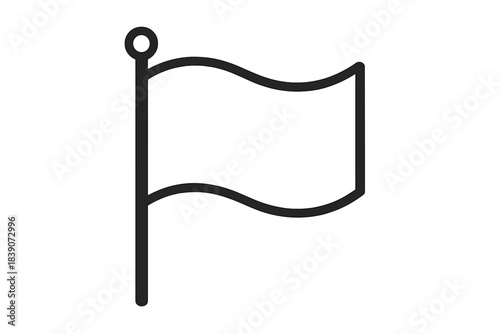Simple outline icon of a flag waving on a vertical pole