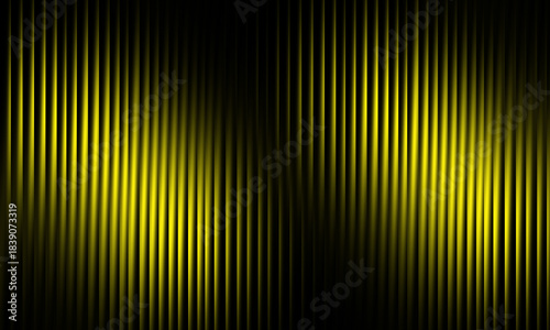 This is an abstract background featuring closely packed vertical lines in a bright, neon yellow color against a black background. The stripes are highly illuminated in two central columns on the left.