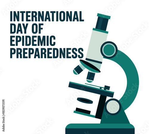 International Day of Epidemic Preparedness with Microscope illustration