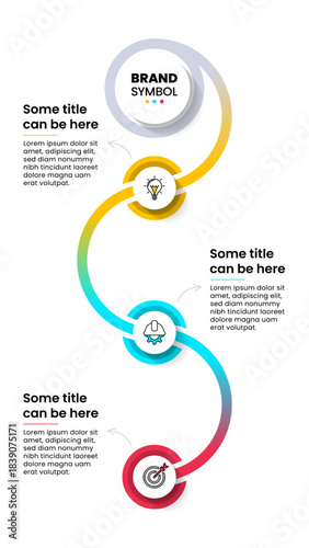 Infographic template. Vertical line with 3 circles