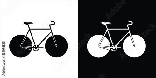 Simple Silhouette of a Bicycle on Contrasting Backgrounds