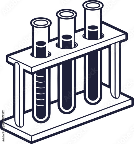 A silhouette of test tubes in a rack a scientific icon