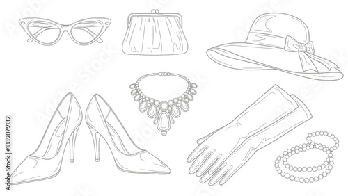 Vintage Accessories Collection – Classic Retro Fashion Icons & Antique Elements