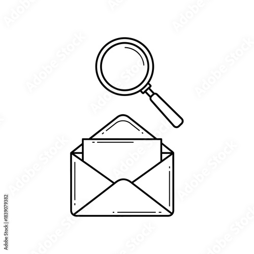 Examining an Envelope with a Magnifying Glass