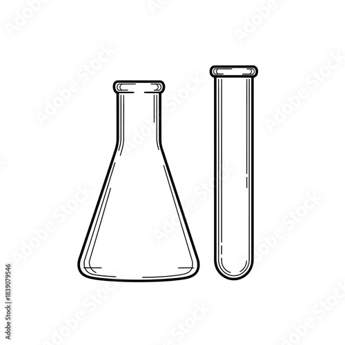 Chemical Experiment with Flask and Test Tube, Science Environment, Educational Content