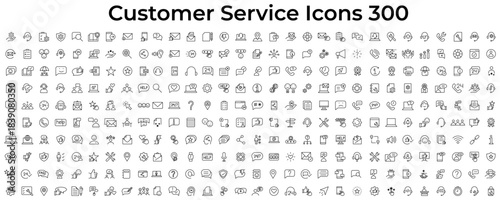 Containing customer satisfied Customer service icon set. assistance, experience, feedback, ,operator and technical support icons. Solid icon collection