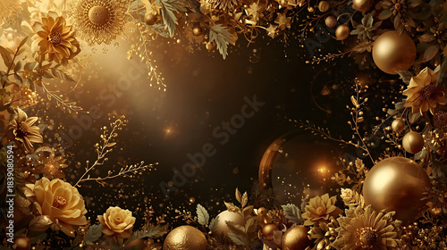 Happy New Year Celebration Background | Luxury, Minimal, Abstract, 3D, Festive Holiday Design | Glitter, Fireworks, Party Lights, Seasonal Decoration
