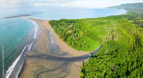 Canvas-taulu aerial view of Marino Ballena national park in Uvita costarica