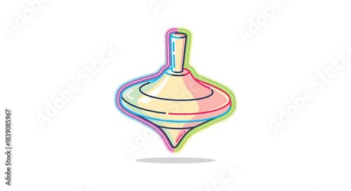 Colorful spinning top illustration on a white background isolated and detailed.