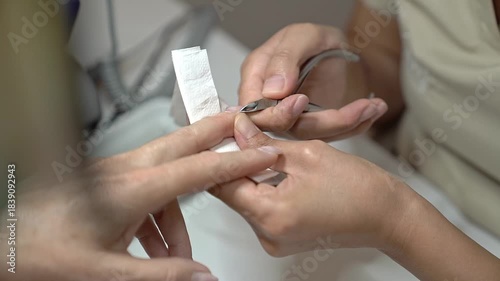 Step by Step French Manicure Tutorial for Mature Hands Using Modern Tools. Cuticle removal using cuticle trimmer