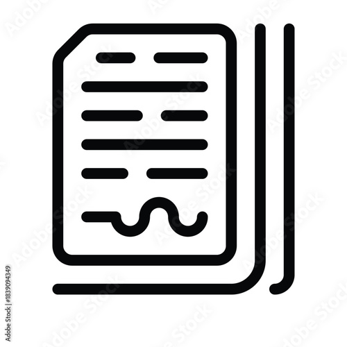 Outline contract icon for agreement, legal document, and business deal.