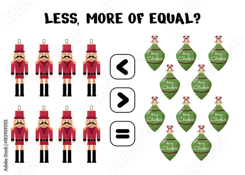 More, Less or Equal – Nutcracker vs Ornament Activity