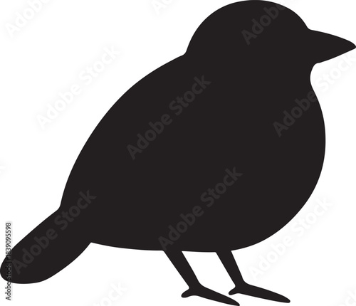 Title Flying Bird Silhouette. Vector illustration of an eagle, crow, or raven in flight isolated on white background.